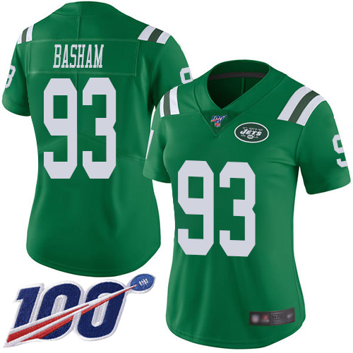 New York Jets Limited Green Women Tarell Basham Jersey NFL Football #93 100th Season Rush Vapor Untouchable